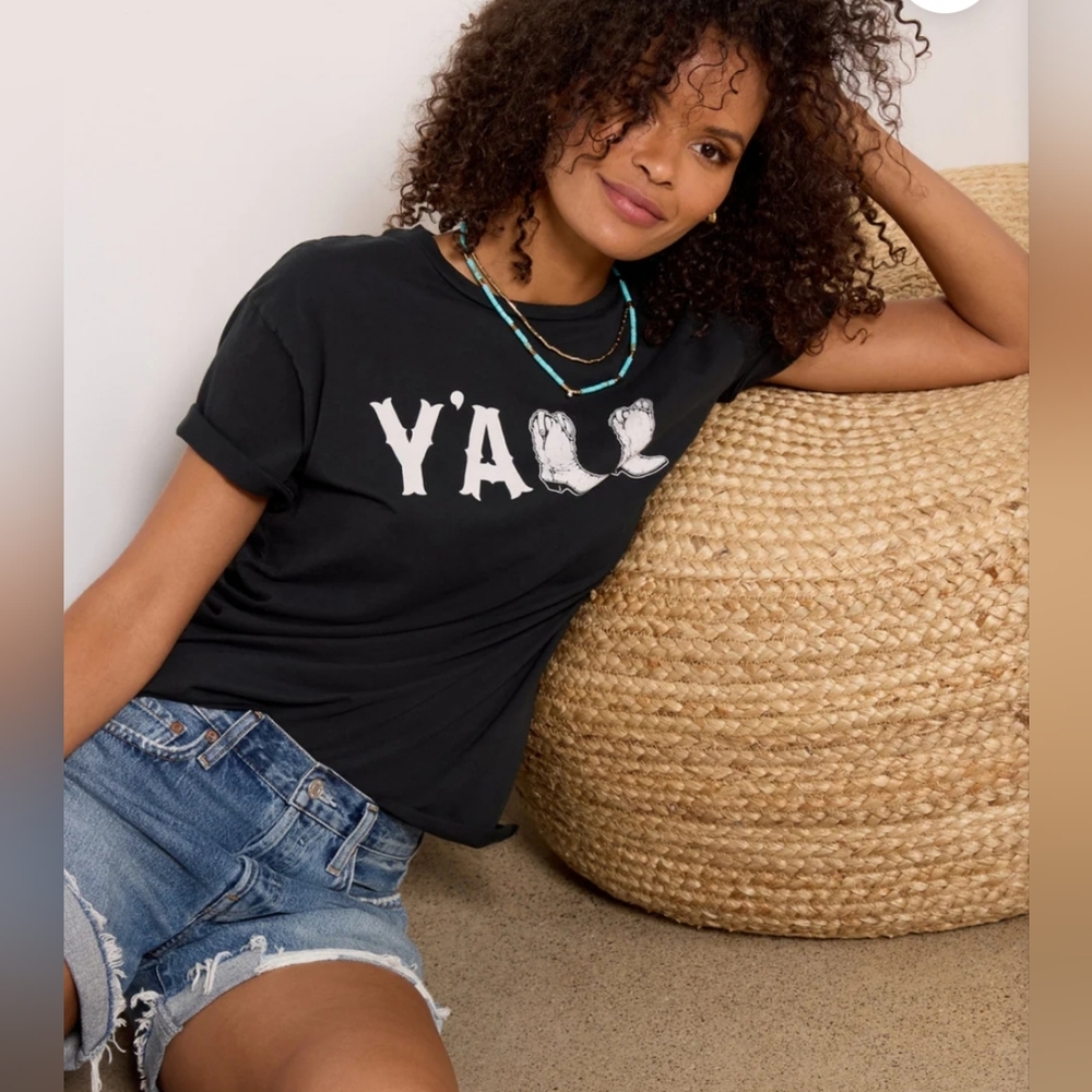 Retrobrand Evereve Navy Graphic Tee, Small, EUC.